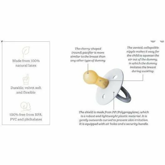 BIBS USA- Natural Rubber Pacifier 2 Pack - Blush