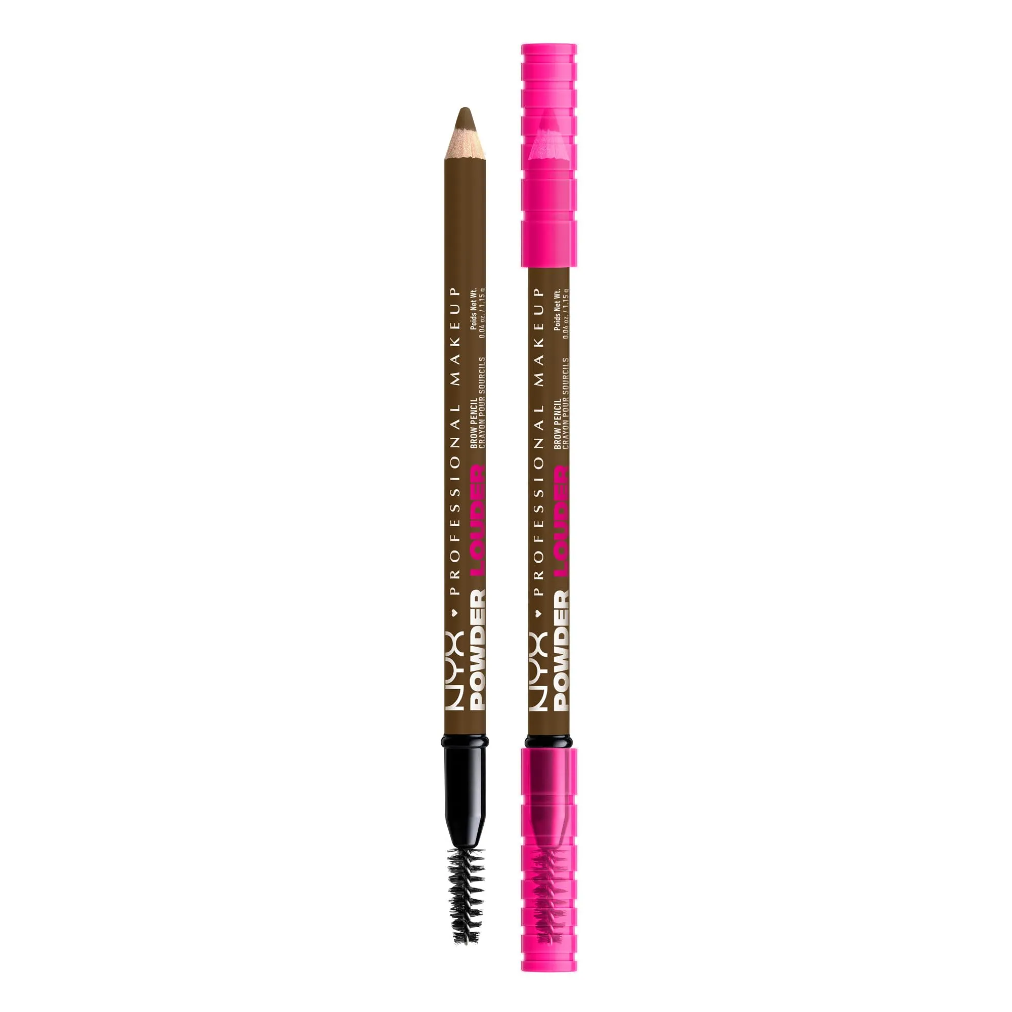NYX Professional Makeup Powder Louder, Brow Pencil, 12HR Wear, Buildable Thickening Micro-Fibers, Soft Matte Pigments, Natural Brow Look, Vegan Formula, Shade: Soft Brown